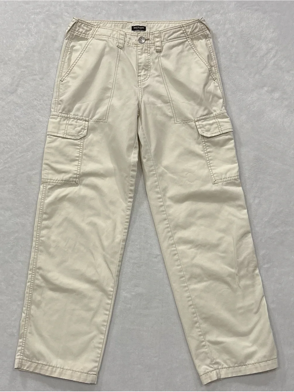 True Religion Ivory Straight Leg Cargo Pants Men’s Size 28
